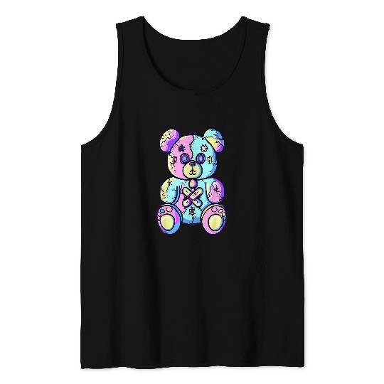Bear Pet Cute Kawaii Anime Creepy Gothic Teddy Bear 1 Tank Tops