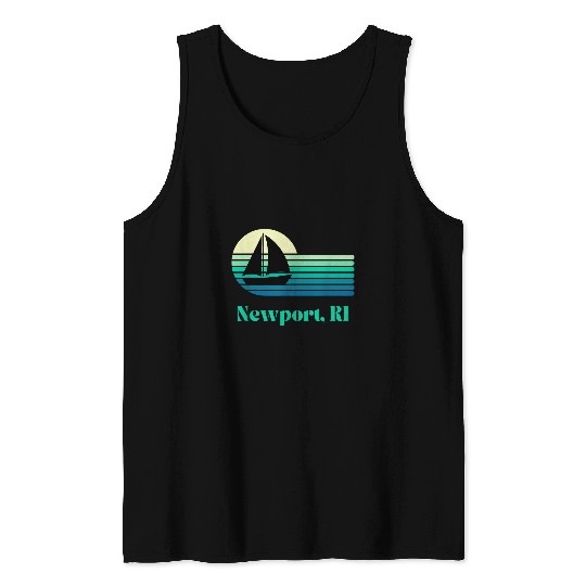 Newport Rhode Island Retro vintages Groovy Sailing Sail Boat Tank Tops