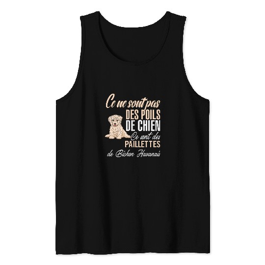 Havanese Glitter Dog Hair Tank Tops