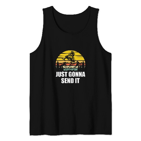 Just Gonna Send It Patriotic USA Flag Motocross Snowmobile Tank Tops