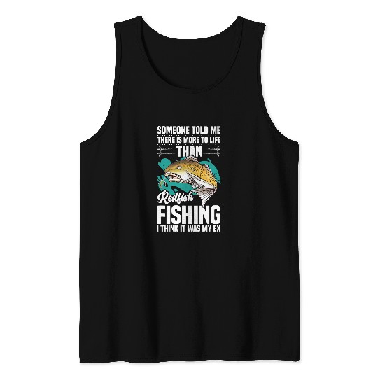 Redfish Fishing Essentials Fishing Rod Redfish Fisherman Tank Tops