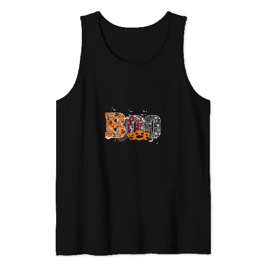 Owl Pet Cute Boo Creepy Owl Pumpkin ghosts Funny Halloween Costume Tank Tops