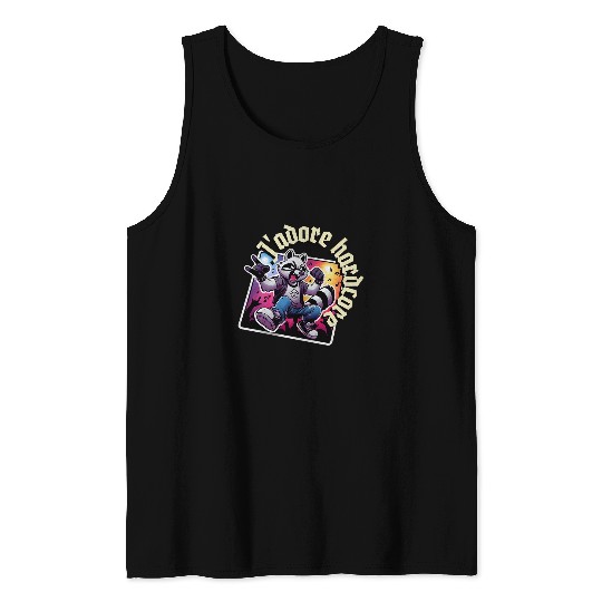 Raccoon Pet J adore I Adore Hardcore Cute Raccoon Hardcore Dancing Tank Tops