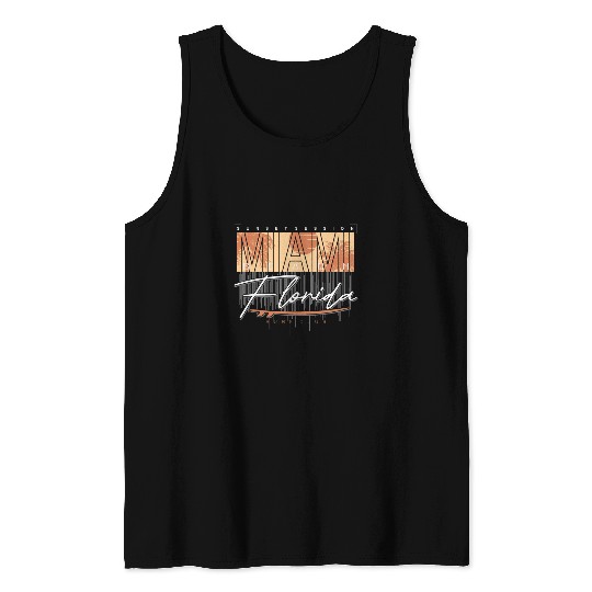 Miami Florida Aesthetic the Miami Retro Surf Club Gifts Tank Tops