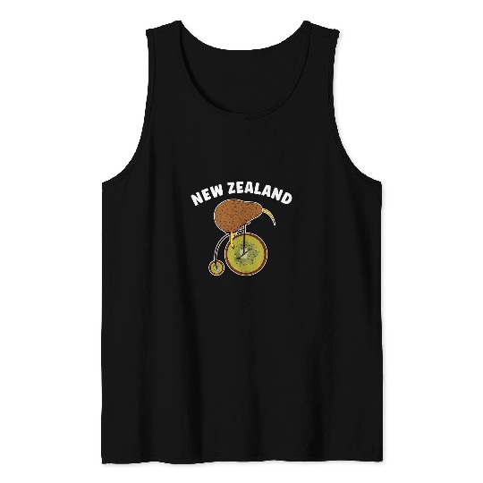 Kiwi Bird Lover Bicycle Bike New Zealand Tank Tops