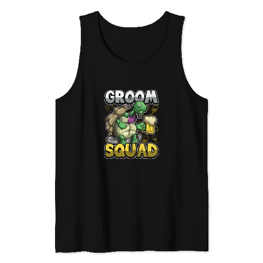 Turtle Pet Groom Squad Bachelor Funny Party Turtle Team Matching Tank Tops