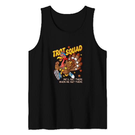 Turkey Trot Squad Funny Thanksgiving Running Costume Boys Tank Tops