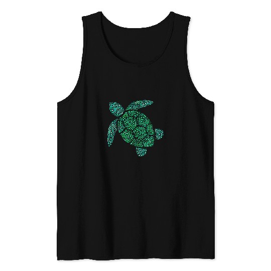 Turtle Pet Green Polka Dot Day Boys Girls Art Teacher 1 Tank Tops