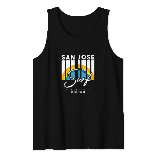 San Jose Surf Vibes Ride the Silicon Waves Tank Tops