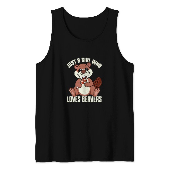 Just A Girl Who Loves Beavers 2 Tank Tops