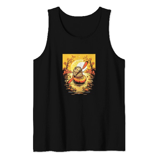 Kayaking Sloth Kayaker Kayak Canoe Canoeing Paddling Tank Tops