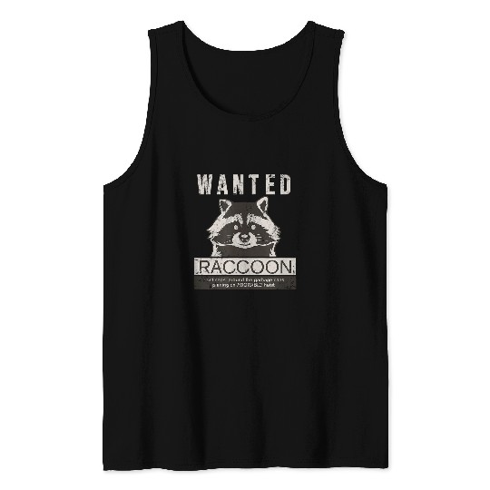 Raccoon Pet is wanted funny adorable trash panda mugshot 3 Tank Tops