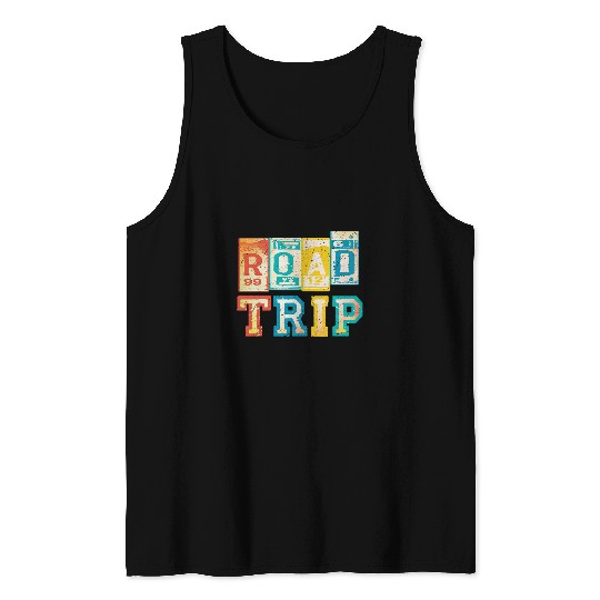 Road Trip Retro vintages Camper Camping Summer Vacation Tank Tops