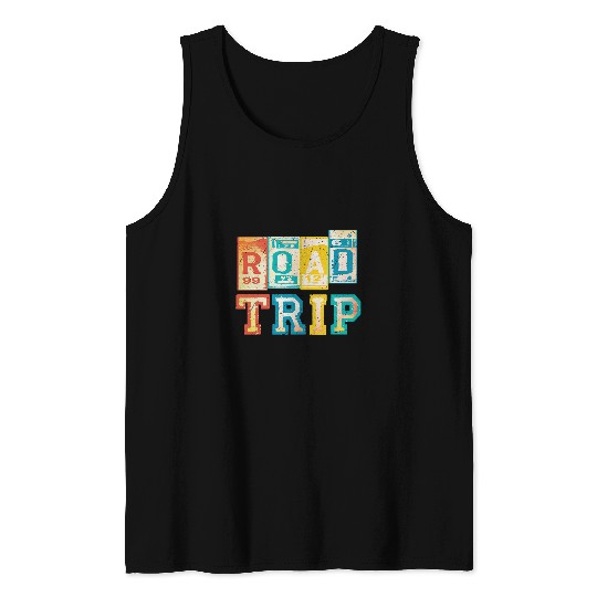 Road Trip Retro vintages Camper Camping Summer Vacation Tank Tops