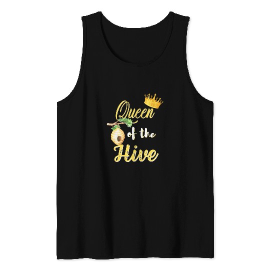 Queen of the Hive Bee Lover Beekeeping Queen Bee Bees Tank Tops