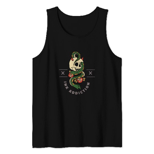 Ink Addiction Cool Retro Tattoo Lover Designs Present Tank Tops