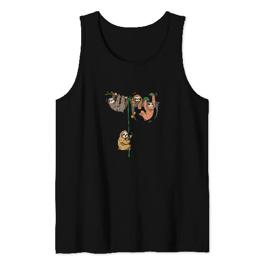 Sloth Pet Funny Sloths In A Pocket Sloth Humor Lazy Lounging Nap Cute Tank Tops