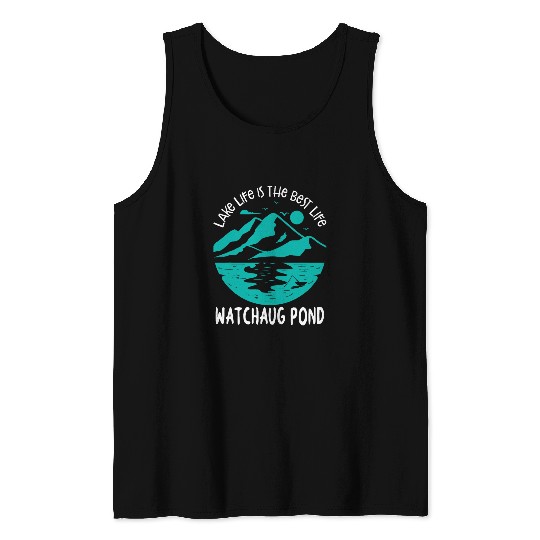 I Rather Be Fishing at Watchaug Pond Fisherman Rhode Island Tank Tops