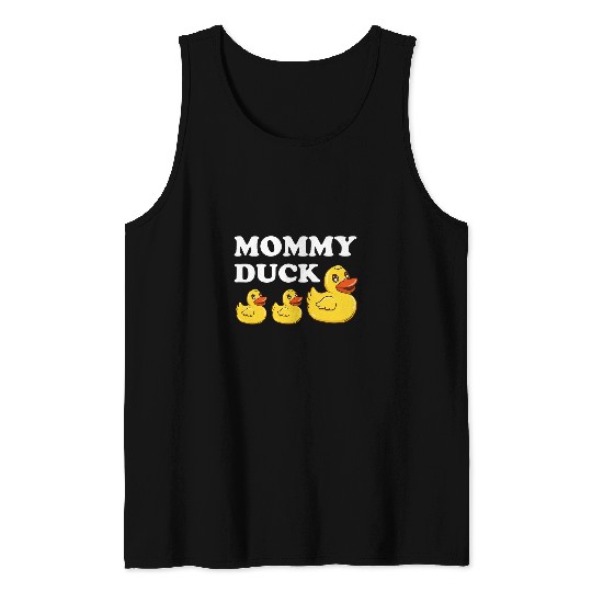 Duck Pet Mommy Duck Cute Duck Mom Yellow Rubber Ducky Tank Tops