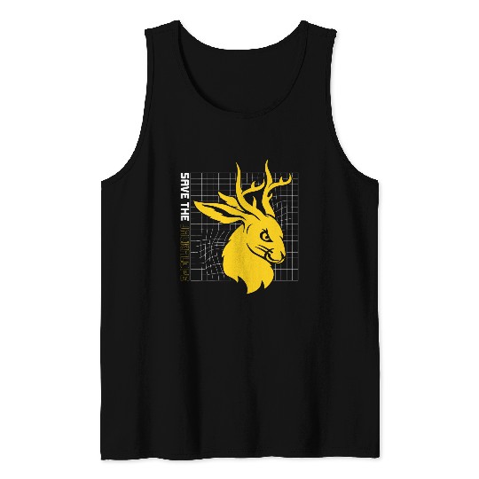 Save The Jackalope Cryptid Jackrabbit Rabbit Bunny Tank Tops