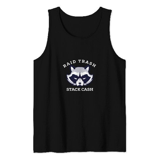 Raccoon Pet Raid Trash Stack Cash Funny Raccoon Gag Gift 3 Tank Tops