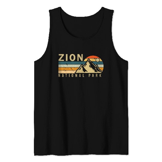 Retro Zion National Park Utah Hiking Tank Tops