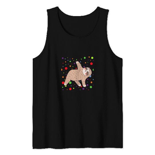 Sloth Pet Spotted Spotty Dot Colored Spot Dotted Tank Tops