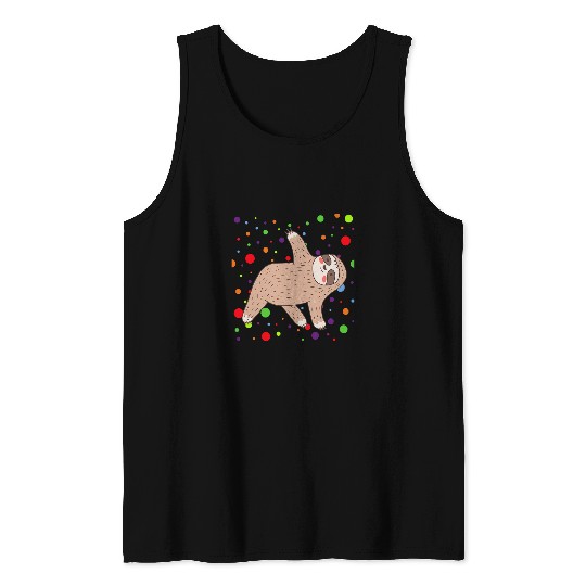 Sloth Pet Spotted Spotty Dot Colored Spot Dotted Tank Tops