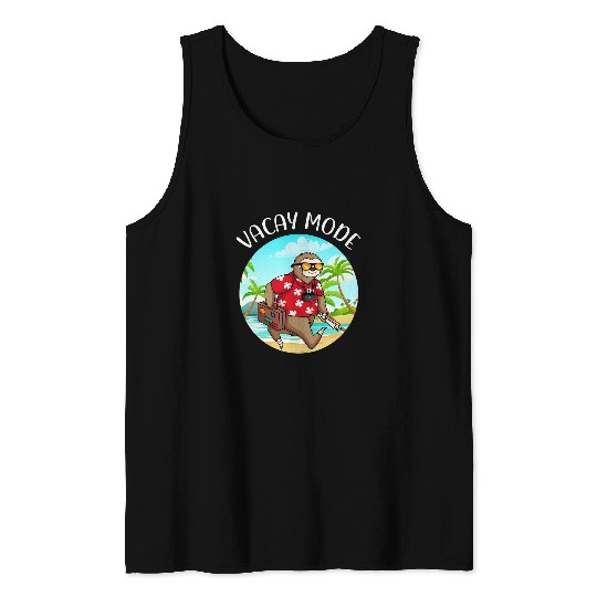 Sloth Pet Funny summer sloth sunrise sunburn sunset repeat vacay mode Tank Tops