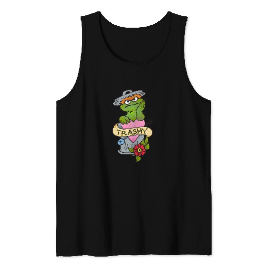 Sesame Street Oscar The Grouch Trashy Tattoo Tank Tops