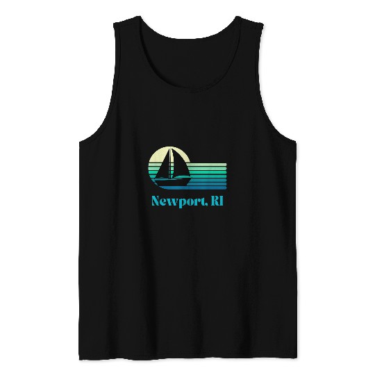 Newport Rhode Island Sailing Retro Style Sail Boat Vintage Tank Tops