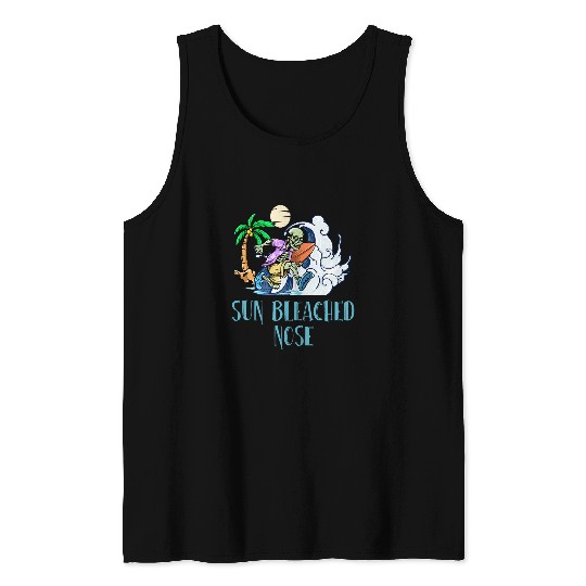 Sun Bleached Nose Summer Sunbathing Tropical Tanning Beach Tank Tops