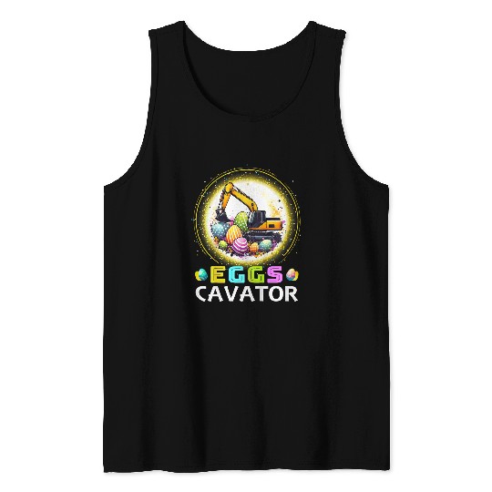 Kids Easter Egg Hunt Toddlers Constructions Trucks Boys Children Tank Tops