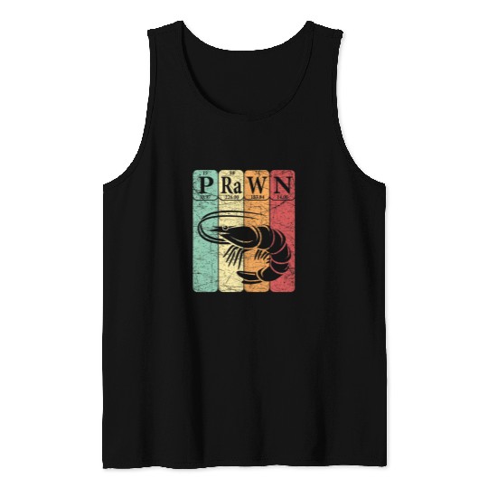 Shrimp Prawn Periodic Table Elements Seafood Shrimp Retro 1 Tank Tops