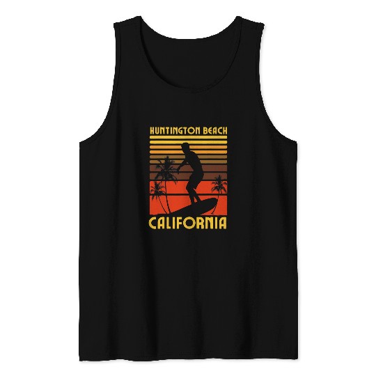 Surf Life Huntington Beach californiasSurfing Surfer Ocean Vintage Tank Tops