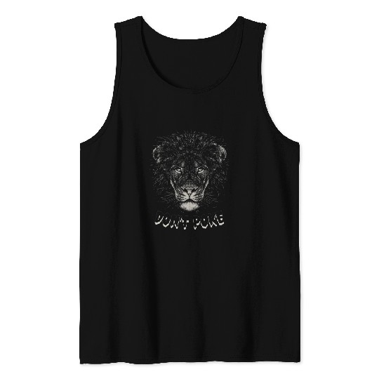 Lion Pet Don t Poke the Lion Realistic Lion Head Lion Fan Tank Tops