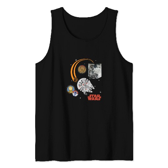 Star Wars Classic Millennium Falcon Flying Out Of Pocket Tank Tops