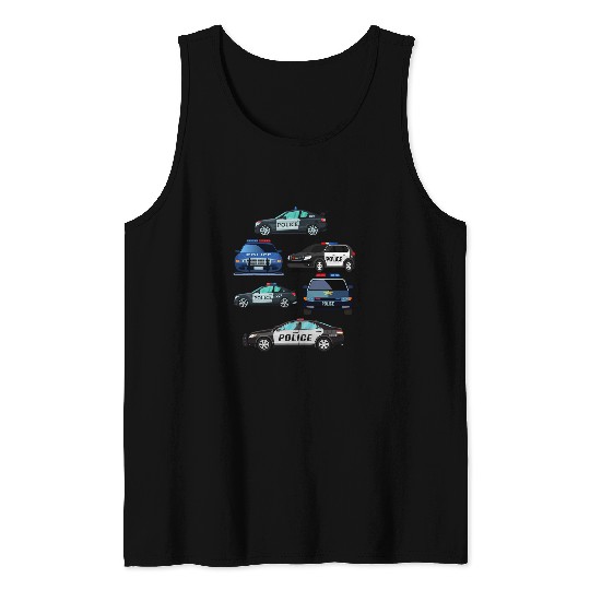 Police Vehicles for Kids Men Women Cop Carss Boys Toddler Tank Tops