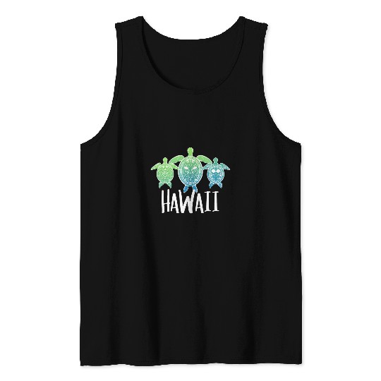 Turtle Pet Hawaii Aloha Sunset Maui Hawaiian Honolulu Cute Sea Turtle Tank Tops
