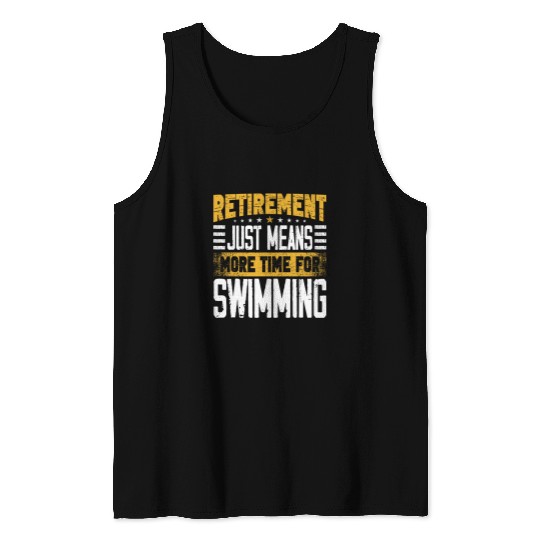 Swimmer Rescue Lifeguard Swim Instructor Retired Retirement Tank Tops