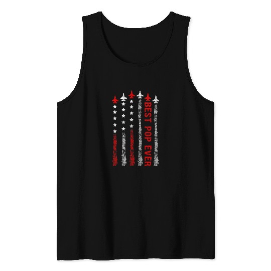 Mens bests Pop Ever Fighter Jet US American Flag Fathers Day Tank Tops