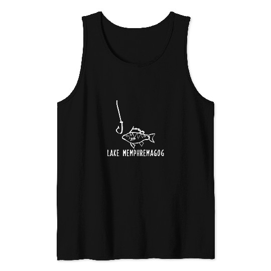 Lake Memphremagog Quebec Canada Vermont Fishing Fish Hook Tank Tops