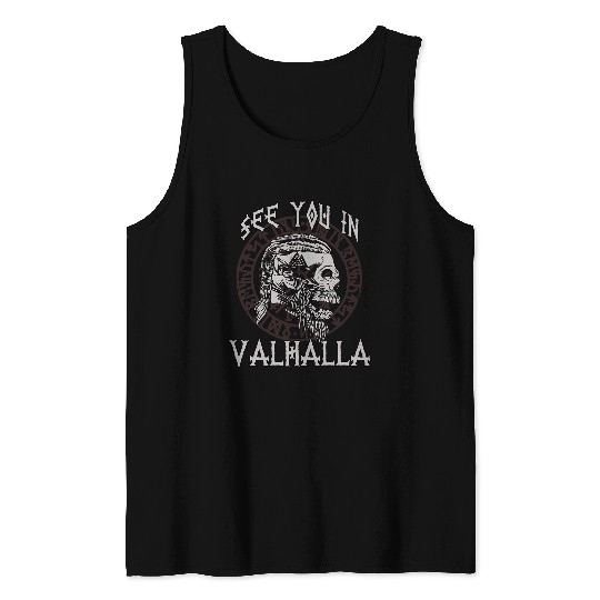 Viking gift for men Valhalla warriors Tank Tops
