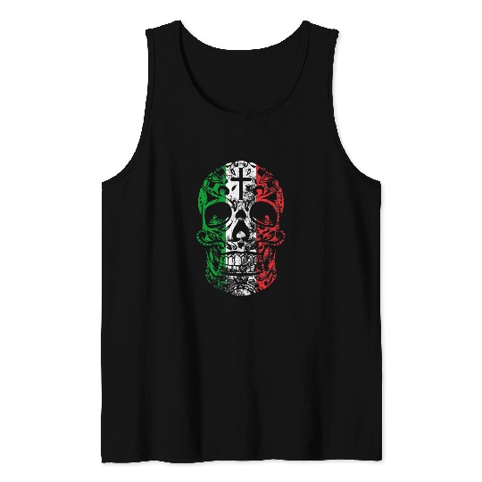 Mexican Sugar Skull Pride Calavera Day Deads Cinco De Mayo Tank Tops