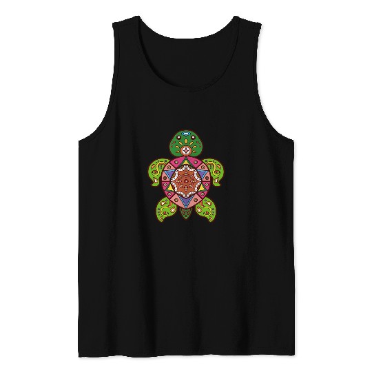 Turtle Pet Mandala Sea Turtles Bohemian Turtle Tank Tops