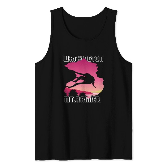 Mountaineer Mt Rainier Mountain Climber Hike Washington Tank Tops