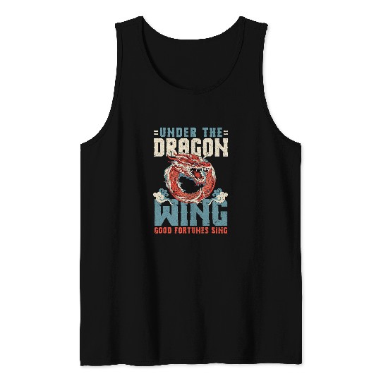 Dragon Pet Under The Dragon Wing Good Fortunes Sing Lunar Year Tank Tops