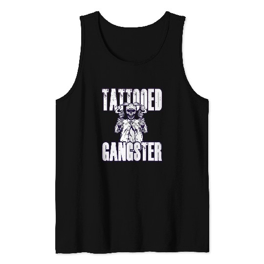 tattooed gangster tattooed colour rockabilly tattoo Tank Tops