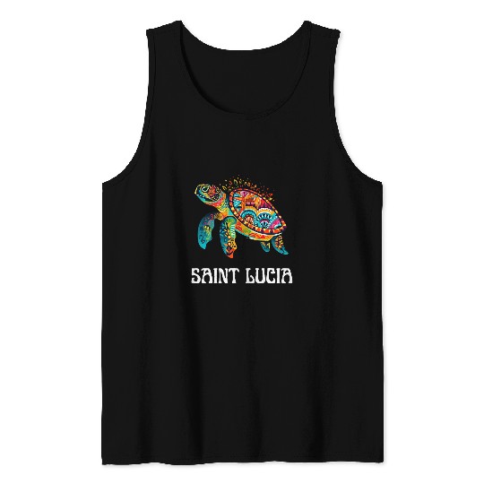 St Lucia Island Souvenir Caribbean Sea St Lucia 1 Tank Tops