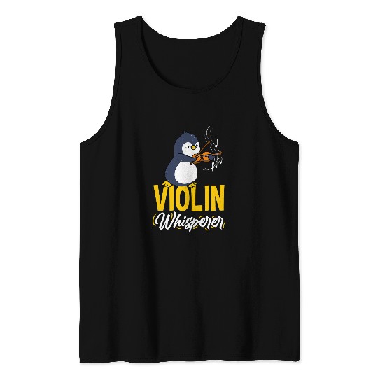 Penguin Pet Violin Whisperer Penguin Violinist Tank Tops